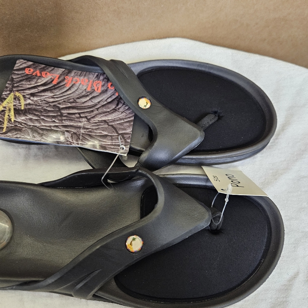 O ' o Black Lava Sandals Women Size 8 - Picture 4 of 16